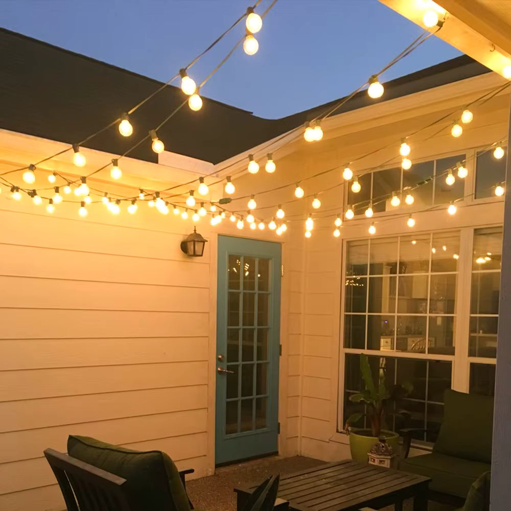 LumaFest Globe | 20 meter lichtsnoer met warme globe bollen voor tuin en terras