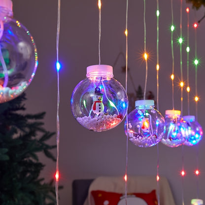 FestiGlow Garland | Lichtgordijn met kerstmannen, rendieren en sneeuwpoppen
